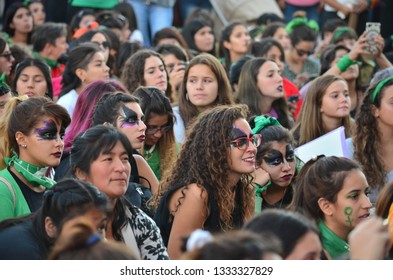 
Trelew, Chubut Argentina. March 8 2019. International Women's Day. Women´s Strike. Me Too. Women´s March. 