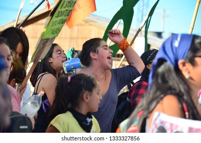 
Trelew, Chubut Argentina. March 8 2019. International Women's Day. Women´s Strike. Me Too. Women´s March. 