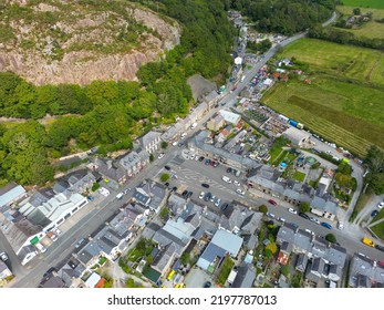 Tremadog Drone Shot In Gwynedd, Wales