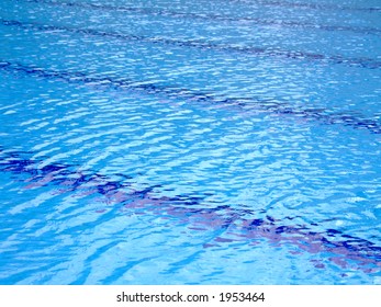 Trembling Surface Of An Olympic Size Swimming Pool