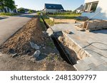 Trench fill foundation dig for new build house fencing