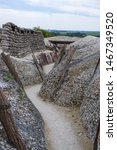 Trench on the battlefield near Verdun / France in World War I