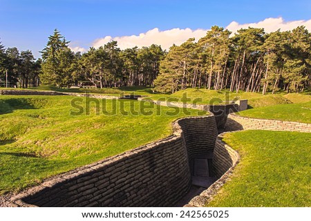 The trenches on battlefield of Vimy ridge France