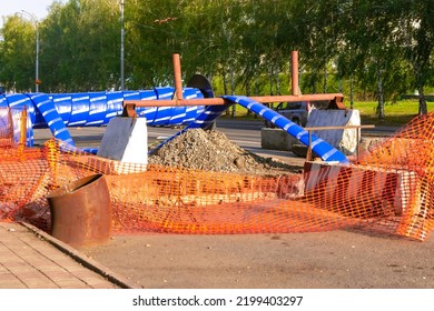 Trenchless Method Of Main Pipeline Restoration Using The Primus-line Method Or Using A U-pipe Pulled Inside An Old Steel Pipe, Selective Focus