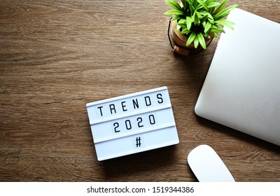 TRENDS 2020 Business Concept Flat Lay.