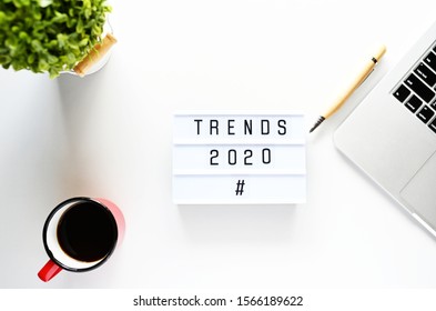 TRENDS 2020 Business Concept,Top View