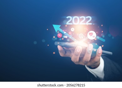 Trends of online businesses using smartphones in 2022, buying and selling products via the internet technology network.
 - Shutterstock ID 2056278215