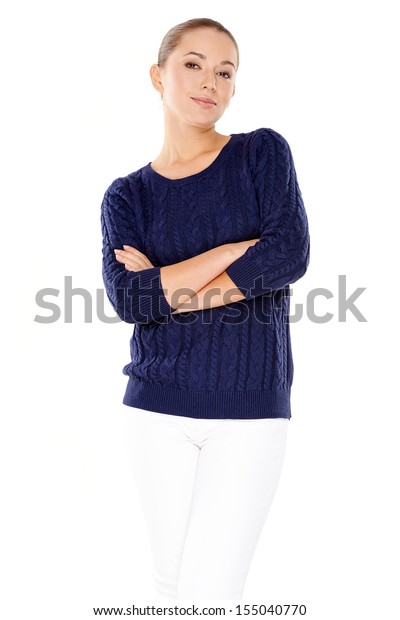 Trendy Beautiful Young Woman Standing Looking Stock Photo (Edit Now ...