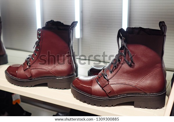 Trendy Boots Sale Clothes Store Stock 