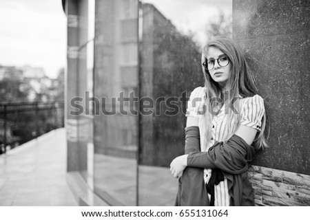 Similar – Image, Stock Photo Young girl posing outdoor