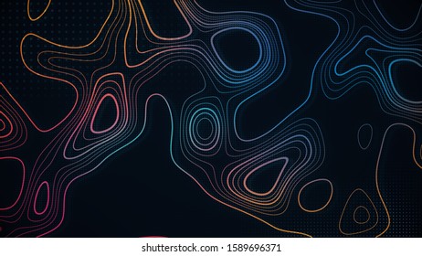 Trendy modern background and texture. Topographic multicolored linear background for design, abstraction with place for text. - Powered by Shutterstock - Get 15% off with code: PIKWIZARD15