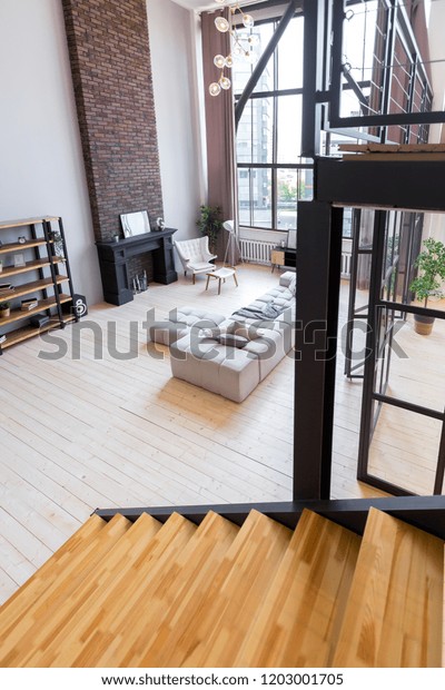 Drawing Room And Dining Room With Wooden Glass Partition Modern