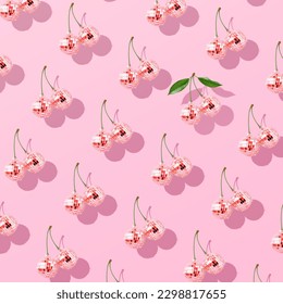 Trendy pattern composition made with Decorative disco balls like cherries on pastel pink background. Concept of minimal entertainment. Flat lai. Contemporary style. Creative art, minimal aesthetics. - Powered by Shutterstock