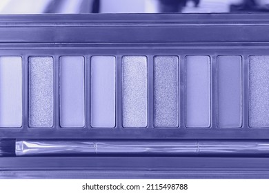 Trendy Very Peri Color Of The Year 2022, Violet Eye Shadow Palette. Closeup View