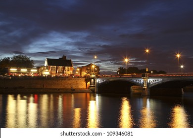 Trent Bridge at Night, Nottingham - Shutterstock ID 109346081