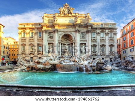  Trevi Fountain, rome, Italy.