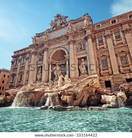 Trevi Fountain in Rome - Italy. (Fontana di Trevi) is one of the most famous landmark in Rome.