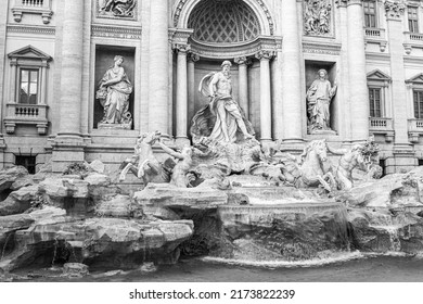 Trevi's Fountain In Rome, Italy, Designed By Italian Architect Nicola Salvi And Completed By Pietro Bracci At 1762