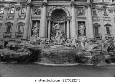 Trevi's Fountain In Rome, Italy, Designed By Italian Architect Nicola Salvi And Completed By Pietro Bracci At 1762