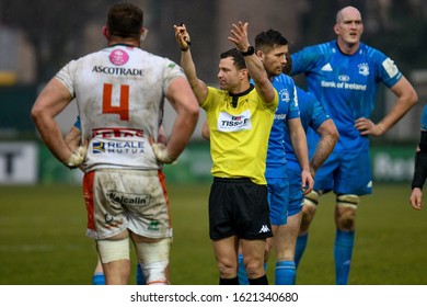 Treviso, Italy, January 18 2020 Referee Karl Dickson (eng) During Benetton Treviso Vs Leinster Rugby Rugby Heineken Champions Cup