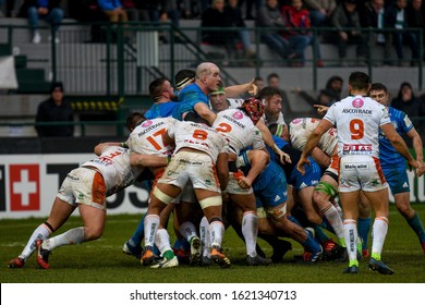 Treviso, Italy, January 18 2020 Maul During Benetton Treviso Vs Leinster Rugby Rugby Heineken Champions Cup