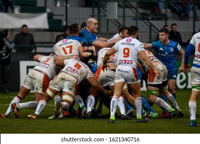 Treviso, Italy, January 18 2020 Maul During Benetton Treviso Vs Leinster Rugby Rugby Heineken Champions Cup