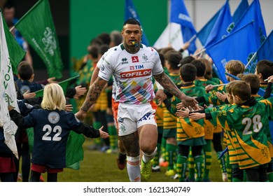 Treviso, Italy, January 18 2020 Monty Ioane (treviso) During Benetton Treviso Vs Leinster Rugby Rugby Heineken Champions Cup