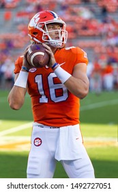 Trevor Lawrence #16 - Clemson Tigers Host Georgia Tech Yellow Jackets On Thursday 8-29-19 At Clemson Memorial Stadium In Clemson South Carolina USA 