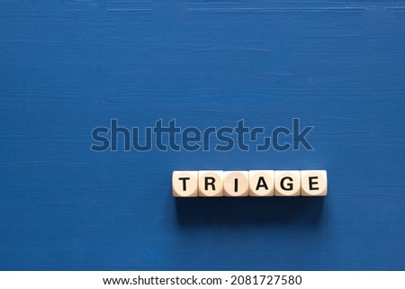 Triage word on blue background Foto stock © 