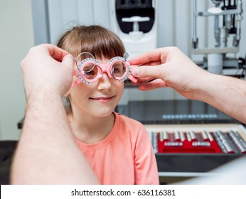 Trial Frame. Glasses Prescription For A Child. Child's Hypermetropy. Child's Shortsightedness. Child's Myopia. 