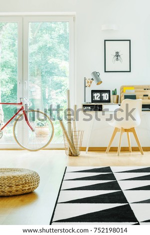 Similar – Image, Stock Photo Red bike with basket on italian street.