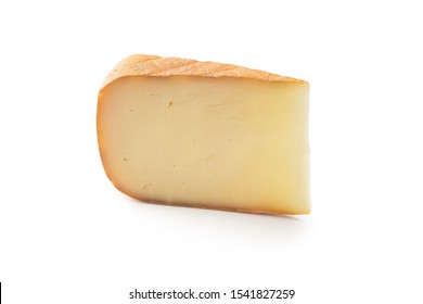Triangle cut out of natural hard cheese isolated on white background. - Powered by Shutterstock
