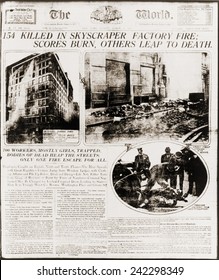 Triangle Shirtwaist Company Fire Reported On The Front Page Of The New York World Newspaper For March 26, 1911