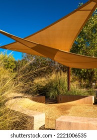 Triangle Sun Shade Sail Canopy In Southwestern Public City Park