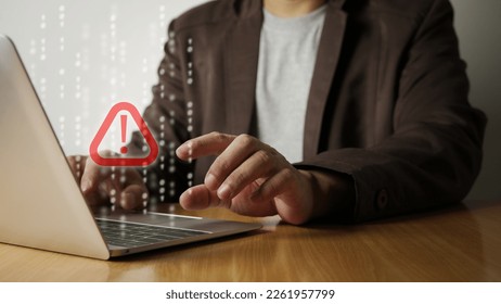 Triangle warning sign for error notification Show business people, programmers, software developers concept, validation and maintenance.