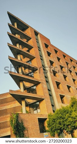 Triangular old athetic building of morden era