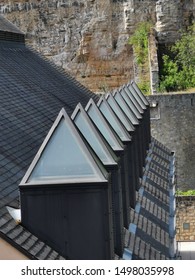 Triangular rooftops in Luxembourg of the 18th century 
