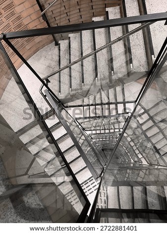triangular,  three-cornered, staircase in a building