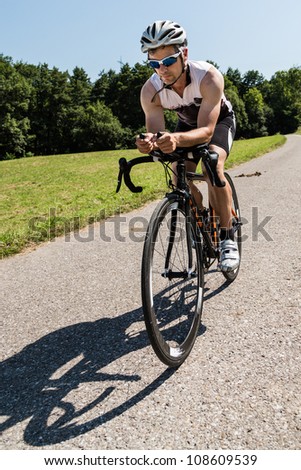 triathlete on a bicycle