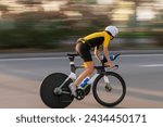 Triathletes during the cycling event in a race held in Barcelona