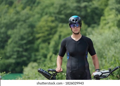 Triathlon Athlete Portrait While Resting