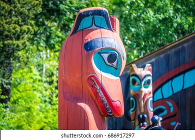 Tribal Totem Pole In Ketchikan Alaska