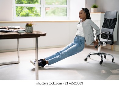 Triceps Dips Chair Exercise At Office Desk