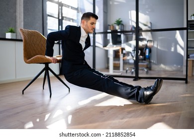 Triceps Dips Exercise Using Chair In Office