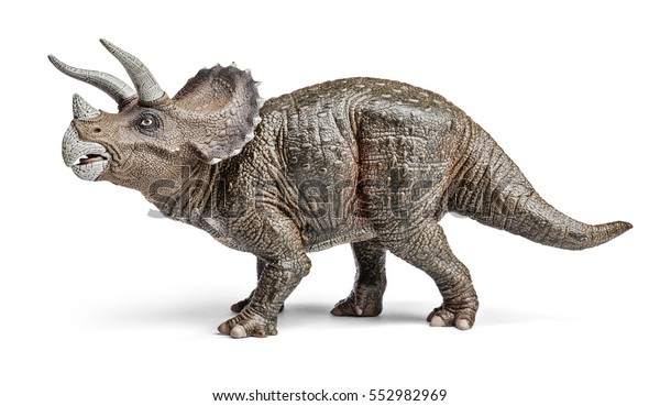 Tricératops dinosaures jouet isolé sur fond : photo de stock (modifiable)  552982969