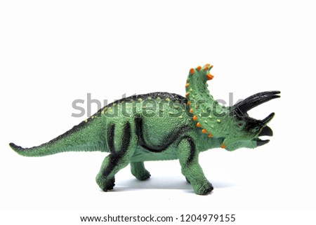triceratops figure Dinosaur model on white background | Decorative and toy collection for kids and boy