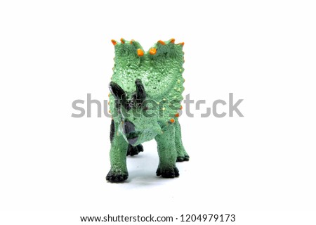 triceratops figure Dinosaur model on white background | Decorative and toy collection for kids and boy