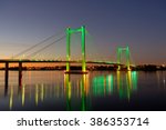 Tri-Cities Cable Bridge at sunset 