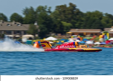 TRI-CITIES, WA - JULY 28: Jimmy Shane Driving The U-5 Graham Trucking At The Lamb Weston Columbia Cup Hydroplane Racel On July 28, 2012 On The Columbia River In Tri-Cities, WA.