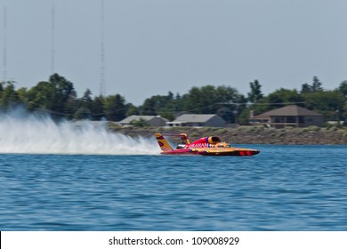 TRI-CITIES, WA - JULY 28: Jimmy Shane Driving The U-5 Graham Trucking At The Lamb Weston Columbia Cup Hydroplane Racel On July 28, 2012 On The Columbia River In Tri-Cities, WA.